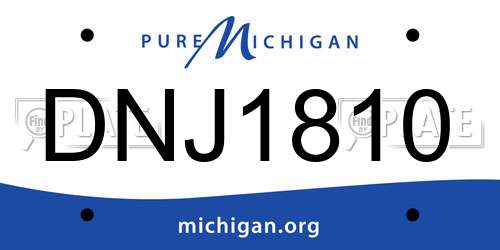 DNJ1810 Michigan License Plate