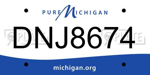 DNJ8674 Michigan License Plate