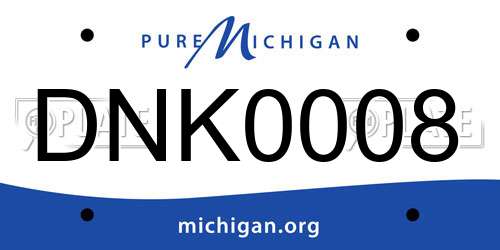 DNK0008 Michigan License Plate