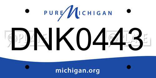 DNK0443 Michigan License Plate