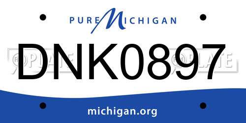 DNK0897 Michigan License Plate
