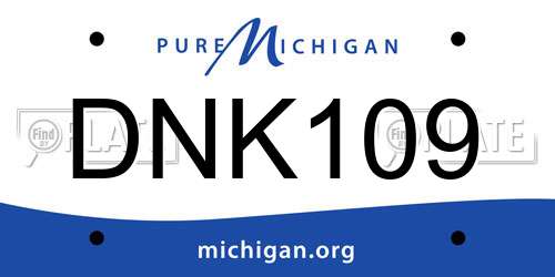 DNK109 Michigan License Plate
