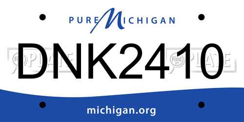 DNK2410 Michigan License Plate