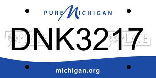 DNK3217 Michigan License Plate