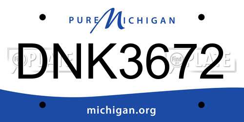 DNK3672 Michigan License Plate
