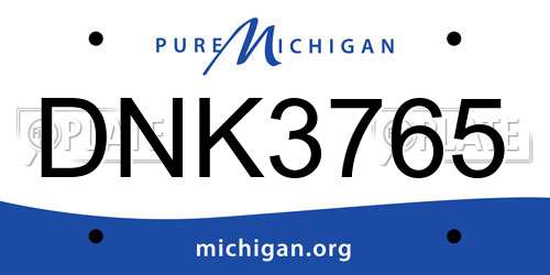 DNK3765 Michigan License Plate