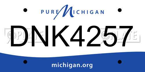 DNK4257 Michigan License Plate