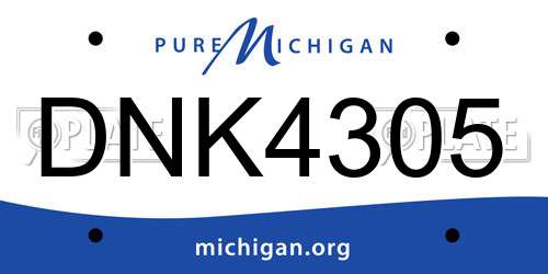 DNK4305 Michigan License Plate