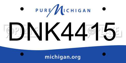 DNK4415 Michigan License Plate