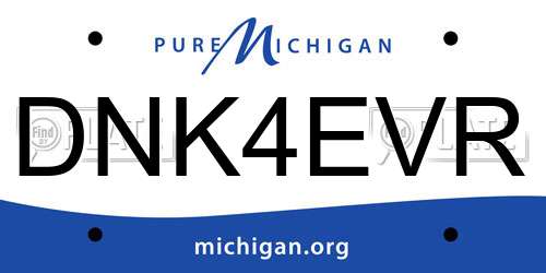 DNK4EVR Michigan License Plate