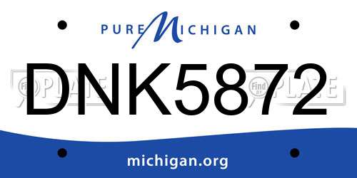 DNK5872 Michigan License Plate