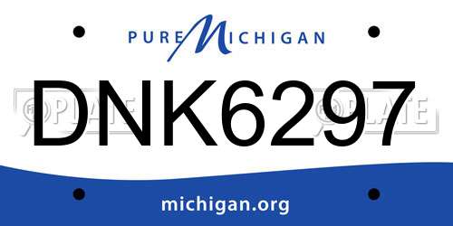 DNK6297 Michigan License Plate