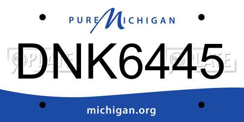 DNK6445 Michigan License Plate