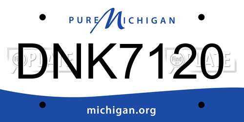 DNK7120 Michigan License Plate