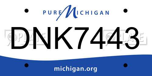 DNK7443 Michigan License Plate
