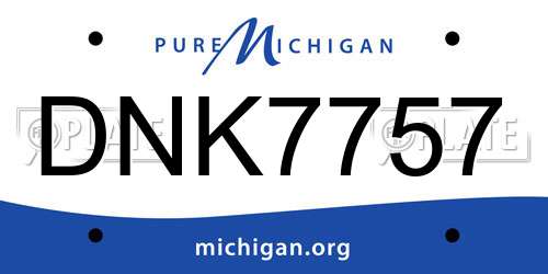 DNK7757 Michigan License Plate