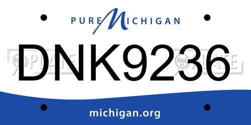 DNK9236 Michigan License Plate