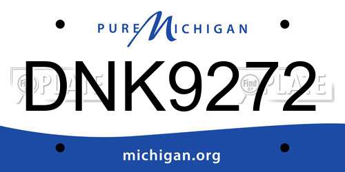 DNK9272 Michigan License Plate