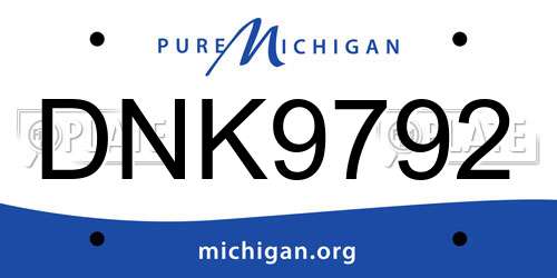 DNK9792 Michigan License Plate
