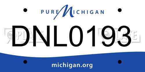 DNL0193 Michigan License Plate