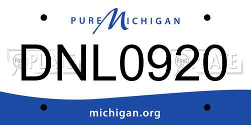 DNL0920 Michigan License Plate