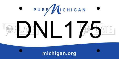 DNL175 Michigan License Plate