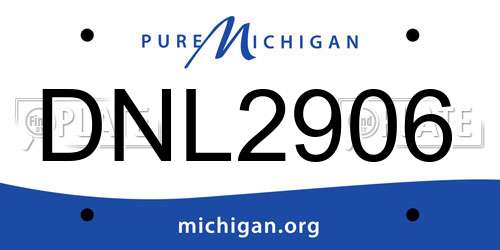 DNL2906 Michigan License Plate