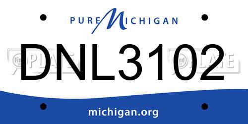 DNL3102 Michigan License Plate