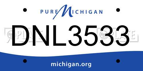 DNL3533 Michigan License Plate