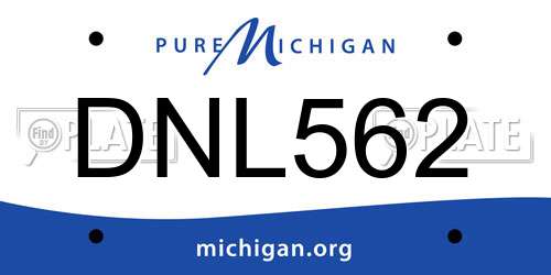DNL562 Michigan License Plate
