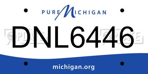 DNL6446 Michigan License Plate