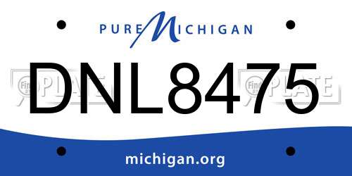 DNL8475 Michigan License Plate