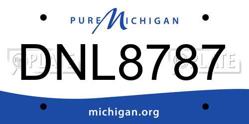 DNL8787 Michigan License Plate