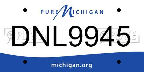 DNL9945 Michigan License Plate