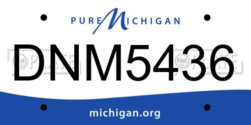 DNM5436 Michigan License Plate