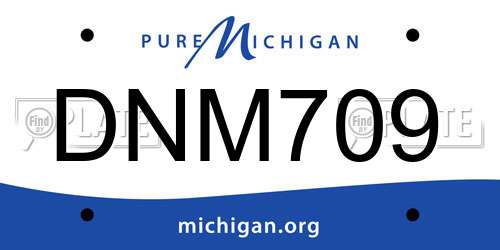 DNM709 Michigan License Plate