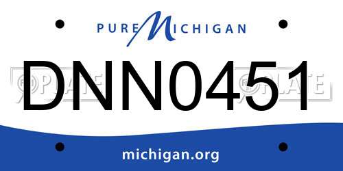 DNN0451 Michigan License Plate