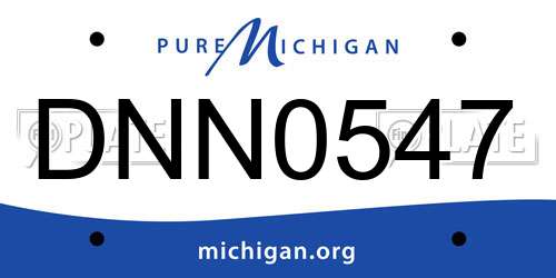DNN0547 Michigan License Plate