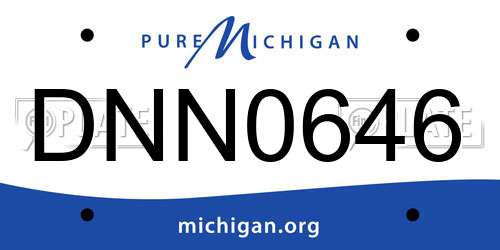 DNN0646 Michigan License Plate