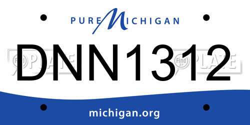 DNN1312 Michigan License Plate