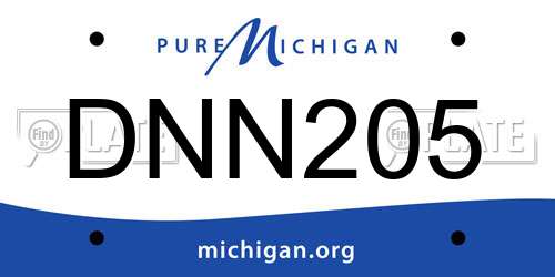 DNN205 Michigan License Plate