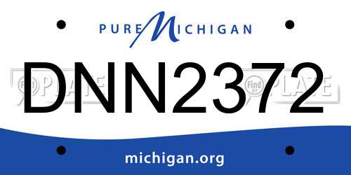 DNN2372 Michigan License Plate