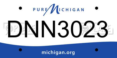 DNN3023 Michigan License Plate