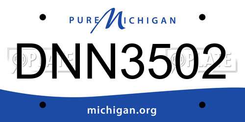 DNN3502 Michigan License Plate