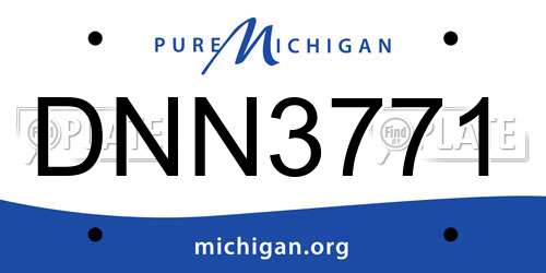 DNN3771 Michigan License Plate