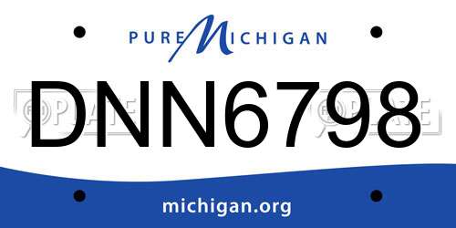 DNN6798 Michigan License Plate