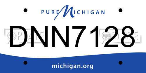 DNN7128 Michigan License Plate