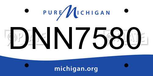 DNN7580 Michigan License Plate