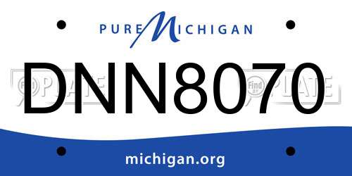 DNN8070 Michigan License Plate