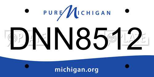 DNN8512 Michigan License Plate